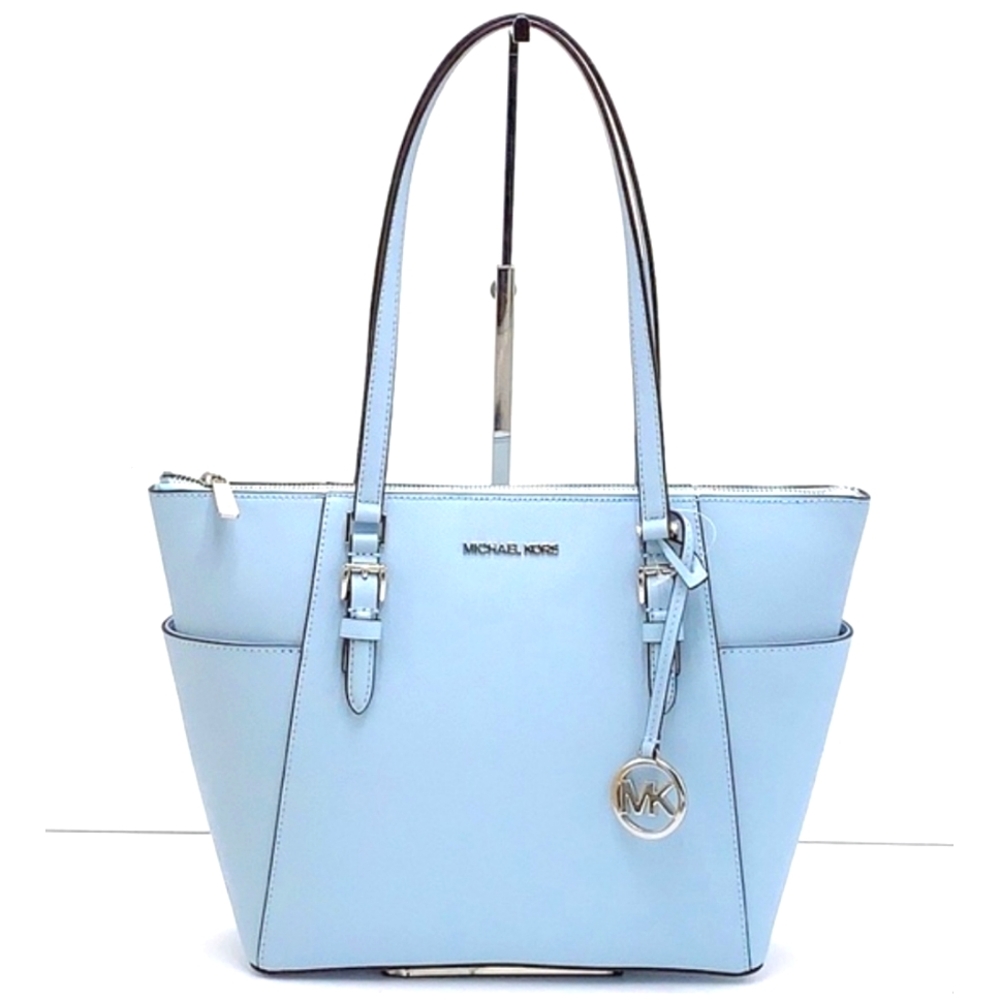 NWT Michael Kors Charlotte Top Zip Tote In Vista Blue
